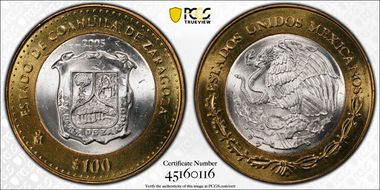 2005-Mo 100 P Coahuila MS66