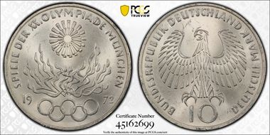1972-J 10 Mk Munich Olympics - Flames MS66