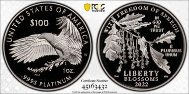 2022-W $100 Freedom of Speech PR70DCAM