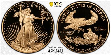 2002-W $50 Gold Eagle PR70DCAM