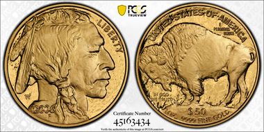 2006-W $50 American Buffalo .9999 Fine Gold PR70DCAM