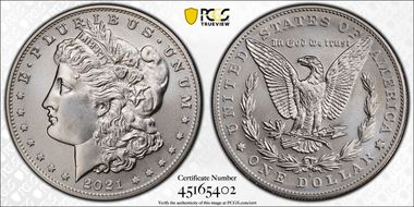 2021-S $1 Morgan Dollar 100th Anniversary MS70