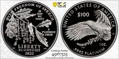 2022-W $100 Freedom of Speech First Strike PR70DCAM