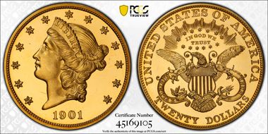 1901 $20 PR66CAM