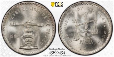 1980-Mo Onza KM-M49b.5  Ag MS66