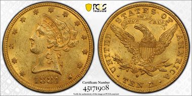 1881-O $10 MS61
