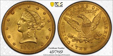 1904 $10 MS62