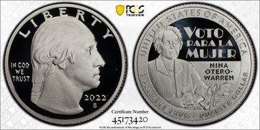 2022-S 25C Nina Otero-Warren-Silver PR70DCAM
