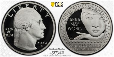 2022-S 25C Anna May Wong-Silver PR70DCAM