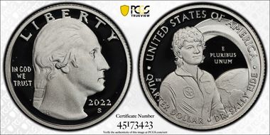 2022-S 25C Dr. Sally Ride-Silver PR70DCAM