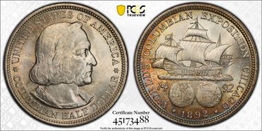 1892 50C Columbian MS66