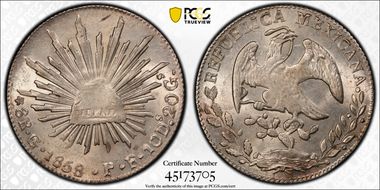 1858-Go PF 8 R Go42 MS62