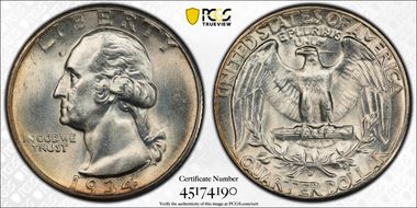 1934-D 25C Heavy Motto MS64