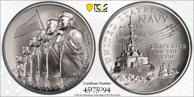 (2022-P) Medal U.S. Navy Matte 2.5oz Ag MS69