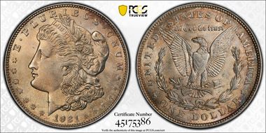 1921 $1 Morgan MS63