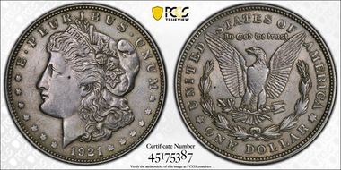 1921 $1 Morgan AU55