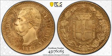 1882-R 20 L KM-21  Au MS63