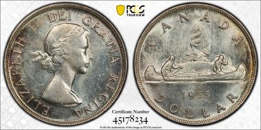 1953 S$1 No Strap, FWL MS62