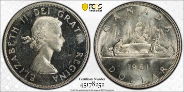 1961 S$1 MS62