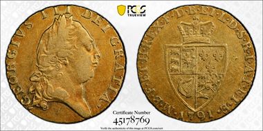 1791 Guinea S-3729 VF35