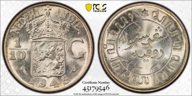 1945-P 1/10 G KM-318  Ag MS66