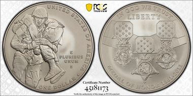 2011-S $1 Medal of Honor MS70