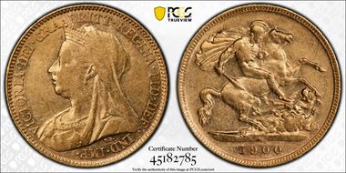 1900-M 1/2 Sov S-3879 AU50