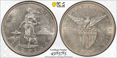 1904-S Peso AU58