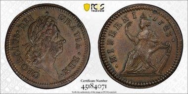 1723 1/2P Hibernia MS62BN