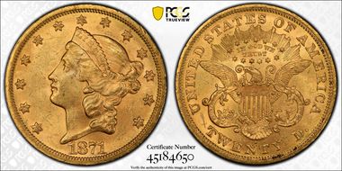 1871-S $20 MS63