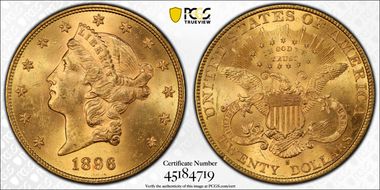 1896-S $20 MS63