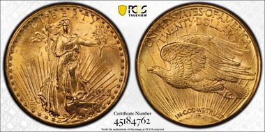 1913-D $20 MS64+