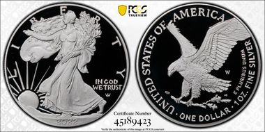 2022-W  $1 Silver Eagle First Strike PR70DCAM