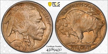 1913-D 5C Type 2 AU58