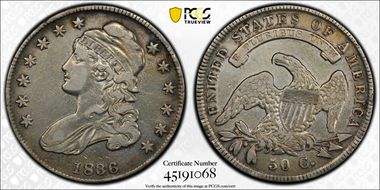 1836 50C Lettered Edge N1