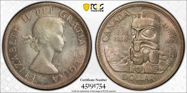 1958 S$1 British Columbia MS65