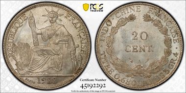 1922-A 20C Lec-222 MS65