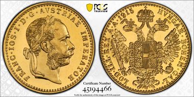 "1915" Ducat Restrike KM-2267  Au MS67