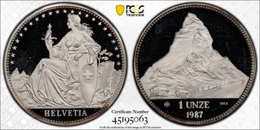 1987 AH Unze Matterhorn Ag PR68DCAM