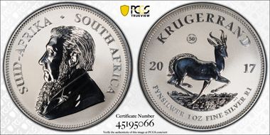 2017 KRand 50th Anniv. Krugerrand MS69