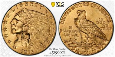 1913 $2.50 AU58