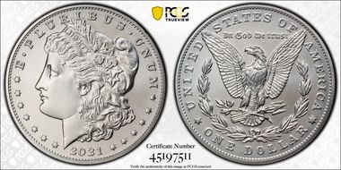 2021 $1 Morgan Dollar 100th Anniversary MS70