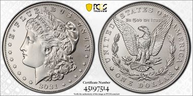 2021-D $1 Morgan Dollar 100th Anniversary MS69