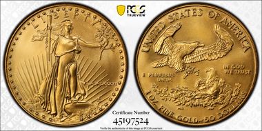 1986 $50 Gold Eagle MS69