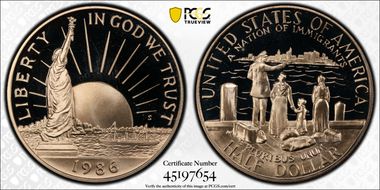 1986-S 50C Statue Of Liberty PR69DCAM