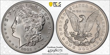 2021-D $1 Morgan Dollar 100th Anniversary MS69