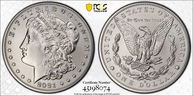 2021-O Privy $1 Morgan Dollar 100th Anniversary MS70