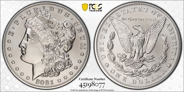 2021-CC Privy $1 Morgan Dollar 100th Anniversary MS69