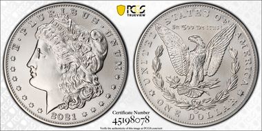 2021-CC Privy $1 Morgan Dollar 100th Anniversary MS69