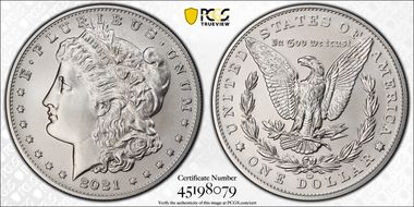 2021-CC Privy $1 Morgan Dollar 100th Anniversary MS70